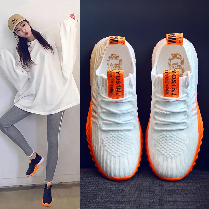 

Xllcwc 2019 Summer Breathable fashion Comfortable Knitting casual lace-up sneakers women Leisure outdoor Shoes zapatos de mujer