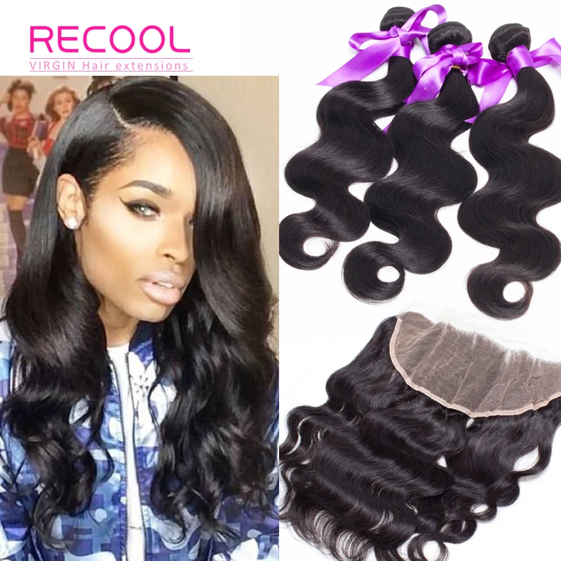 Lace Frontal With Bundles 13*4 Ear To Ear Lace Frontal Closure With Bundles 8A Peruvian Virgin Hair Bundles With Frontal