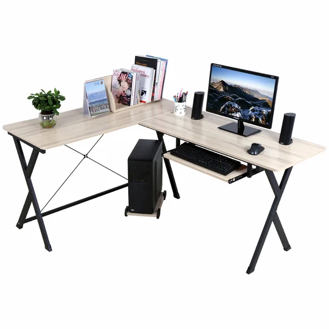 L Shaped Computer Workstation Corner Desk Set With Book Shelf Home L Shaped Computer Workstation Corner Desk Set With Book Shelf Home Office Perfect For
