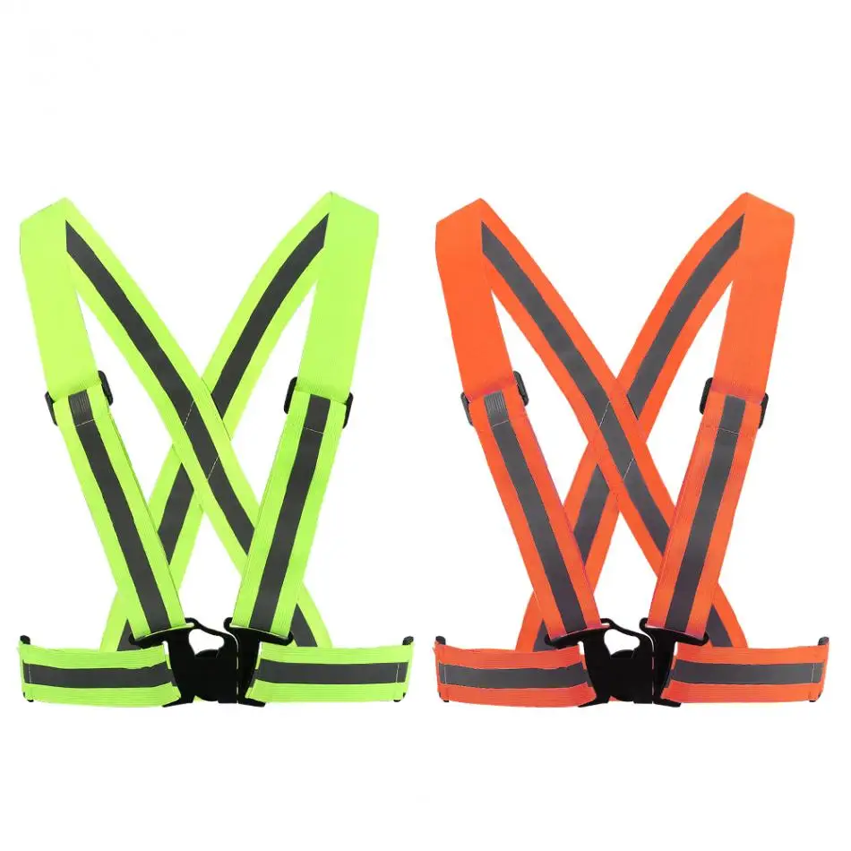 Reflective Vest Adjustable Elastic Safety Vest Strap for Running