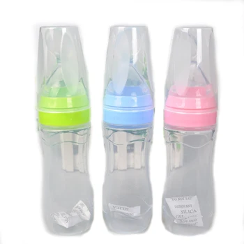 

Circle Nail Clip Baby Care Feeding Bottle Silicone Extrusion Type Feeding Infant Kids Spoon Rice Paste Feeding Bottle Circle