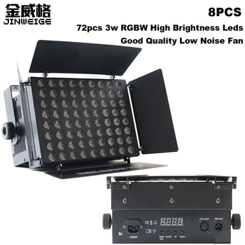 

Free Shipping 8pcs/lot 72x3w RGBW Single Color Wide DMX LED Wall Wash Washer Landscape DMX512 Indoor Dj