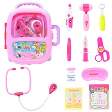 Children Pretend Play Doctor Nurse Toy Set Rod Portable Suitcase Medical Kit Kids Educational Role Play Classic Toys 15 pieces set children pretend play doctor nurse toy set portable suitcase medical kit kids educational role play classic toys
