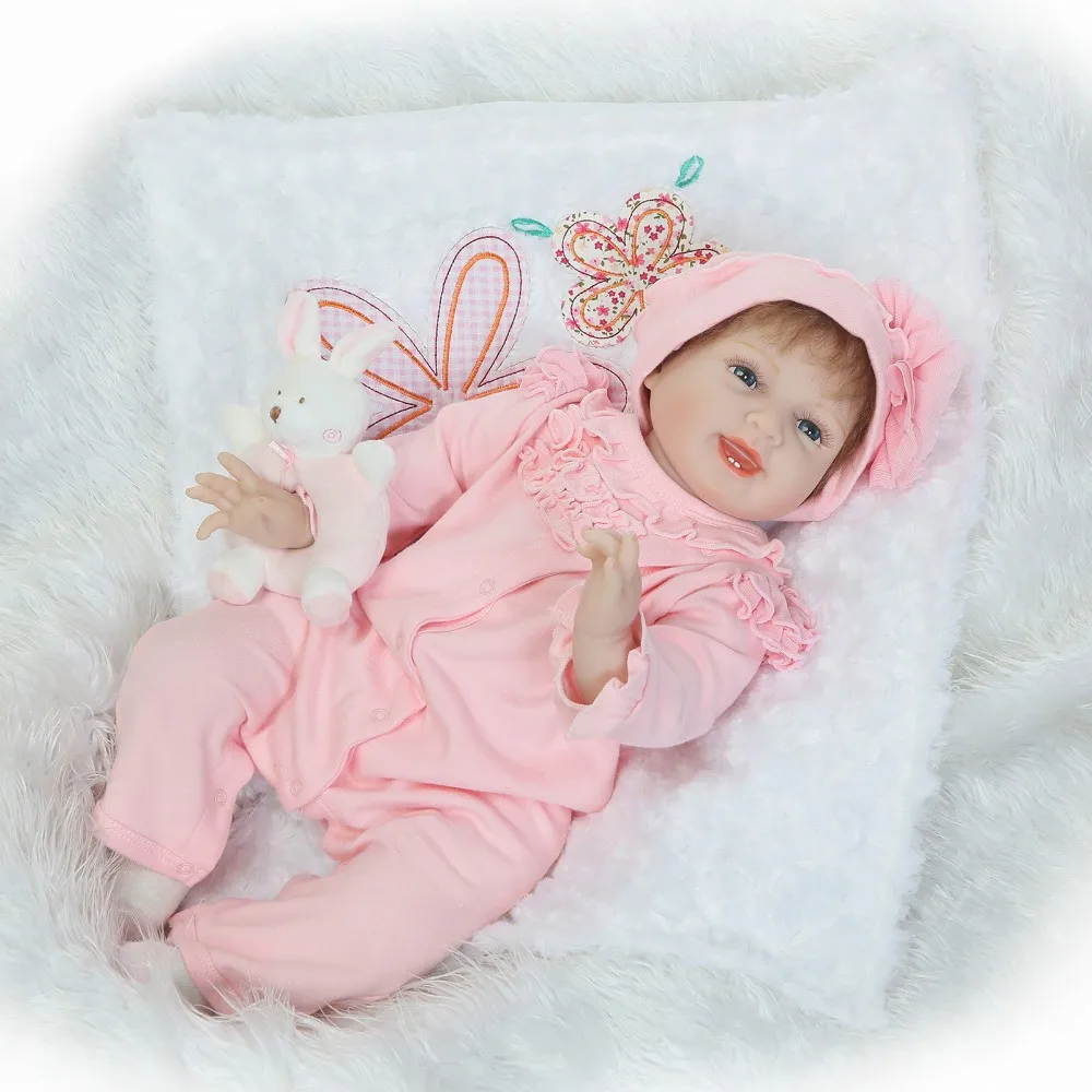 

55cm Silicone Reborn Baby Dolls Baby Alive Realistic Boneca Bebe Lifelike Real Girl Doll bebe toys Reborn Birthday Christmas