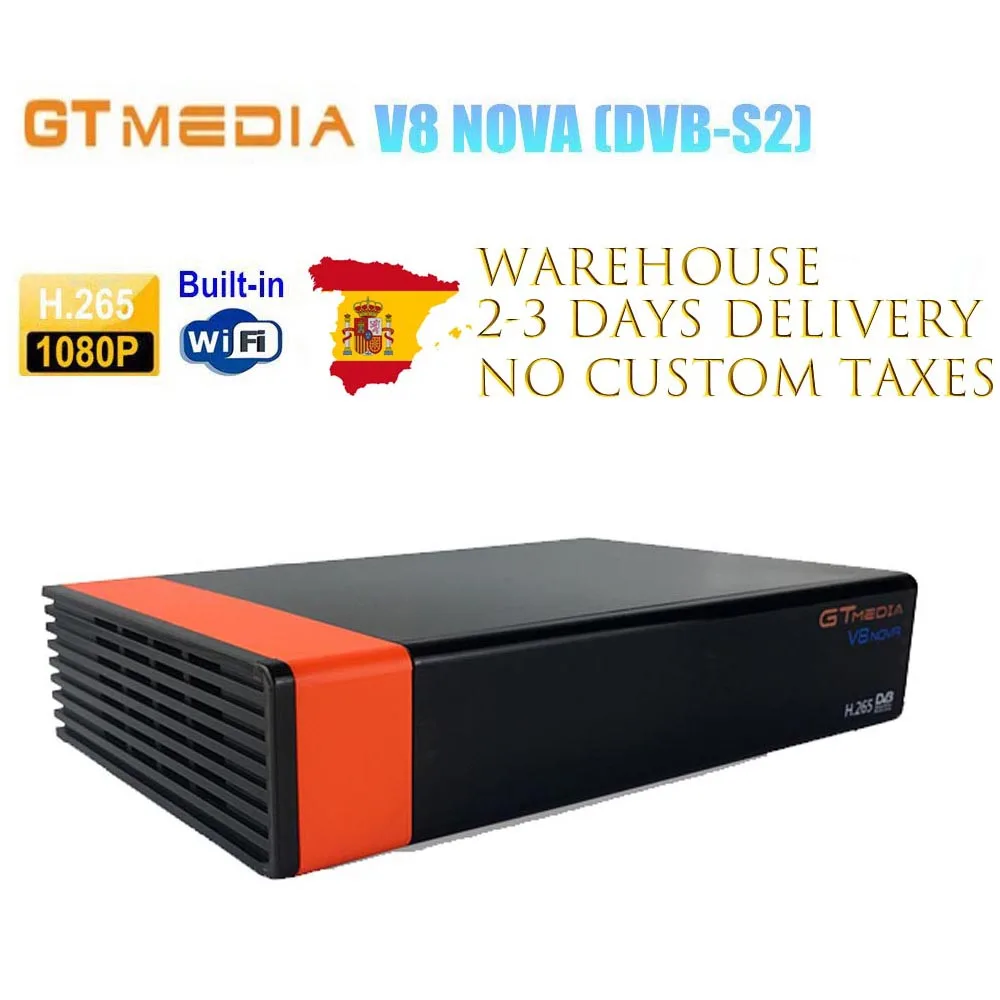 

GTMedia V8 Nova DVB-S2 H.265 decoder satellite receiver + 1year CCcam built-in WIFI AVS+ New Free Sat V8 Verion Set top TV box