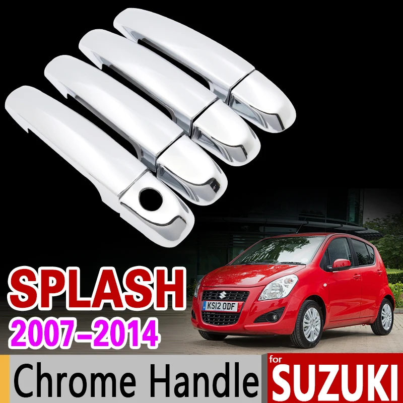 Для Suzuki Splash 2007 2014 Хромированная ручка Накладка набор из 4 дверей 2008 2009 2010 2011 2012 2013