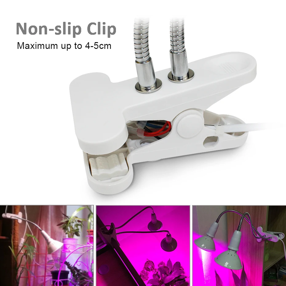 LED Bulb Lamp Holder Socket Adapter Clip Converter for LED Grow Light 360 Degrees Flexible Light Holder With Switch E27