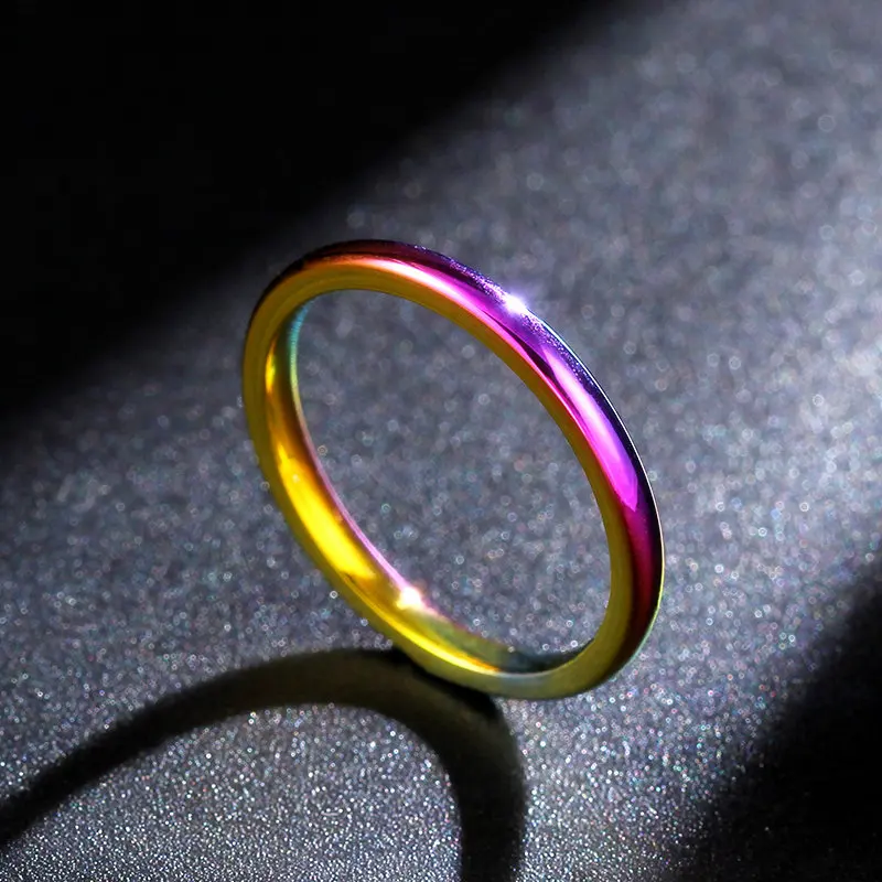 2mm Rainbow 316 Stainless Steel Ring for Men and Women|ring word|ring dataring physics - AliExpress