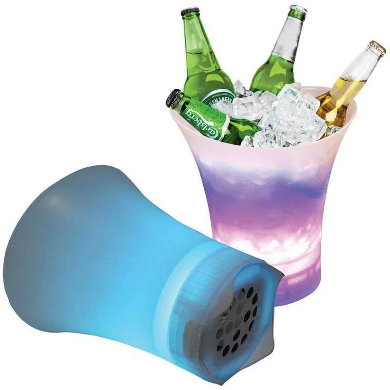 

LED audio ice bucket 7 color gradient luminous plastic champagne drink ice bucket Bluetooth speaker family wedding party