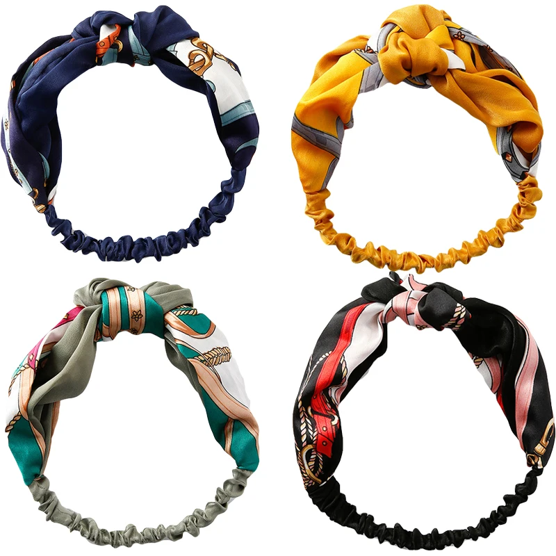 

Fashion Summer Bohemian Cross Headband Scarf Elastic Hairband Retro Floral Turban Headwraps Bandana Hair Accessories For Wo