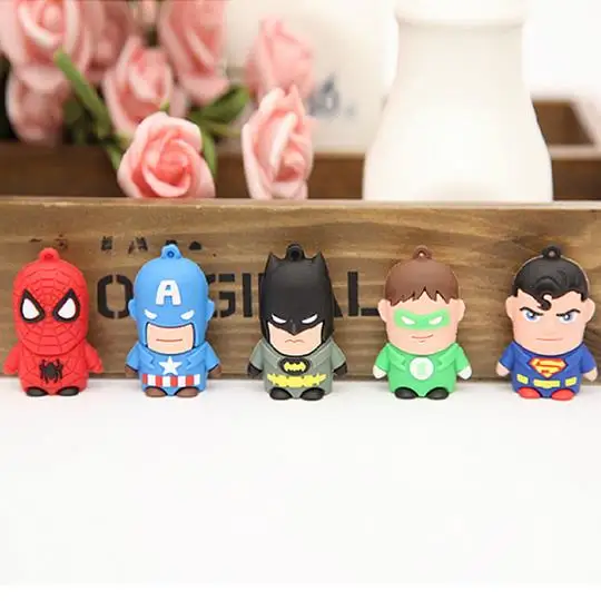 Дешевый Super Hero Pen Drive 64 ГБ 8 ГБ 16 ГБ 32 ГБ Flash Memory Stick карты Флешки 1 ТБ 2 ТБ Бэтмен Супермен Мстители USB Flash Drive 128 ГБ
