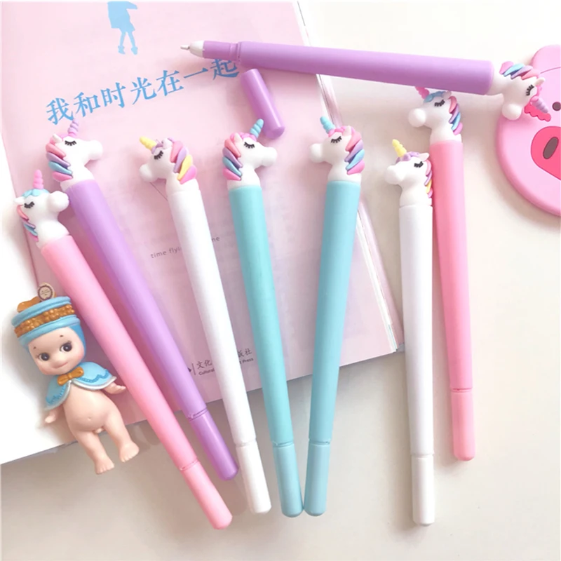 

2 PCS Kawaii Unicorn Thick Gel Pens Silicone Cute Candy Color Caneta Pen For Writing Promotions Office School Supply Stationery
