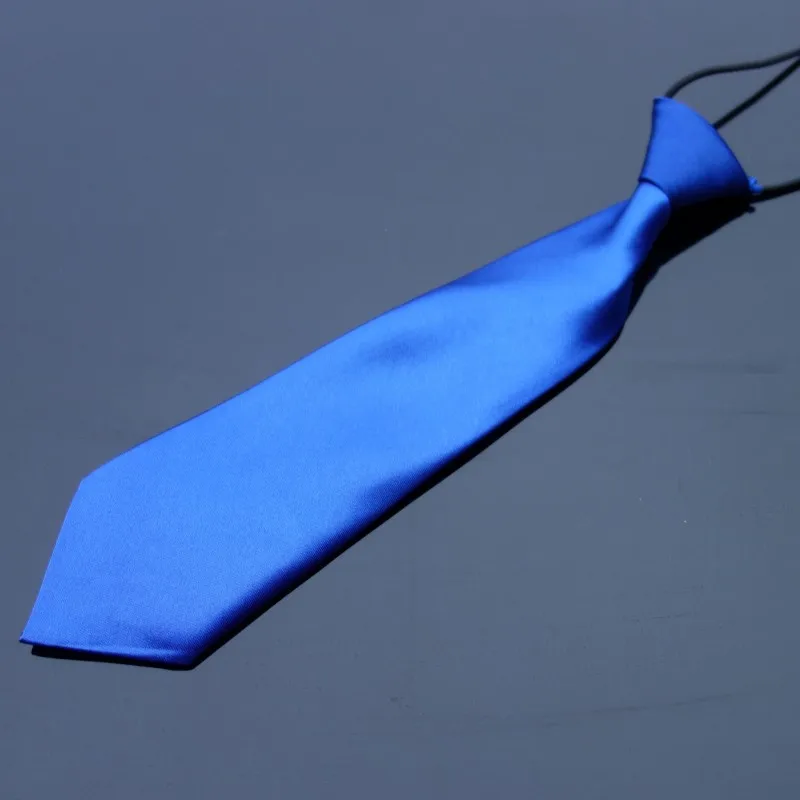 Men Thin Self Tied Necktie Boy Child Stretchy Neckwear Solid Color Satin Tie Set