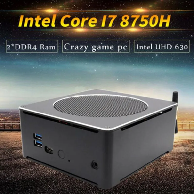 Eglobal Новый мини ПК 8 го поколения Intel i7 8750H 6 ядер 12 потоков 2 * DDR4 M.2 настольный