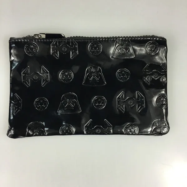 Pencilcase Звездные войны ручная сумка StarWar мультфильм канцелярские принадлежности с аниме футляр для карандашей мешочек кошельки кожа молния пенал кошелёк - Цвет: Черный