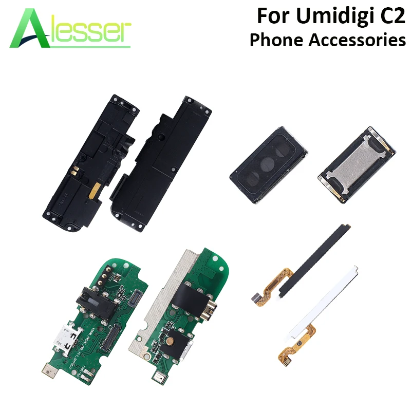 

Alesser For UMI Umidigi C2 USB Plug Charge Board Earpiece Loud Speaker Power Volume Cable Repair Parts For UMI Umidigi C2 Phone