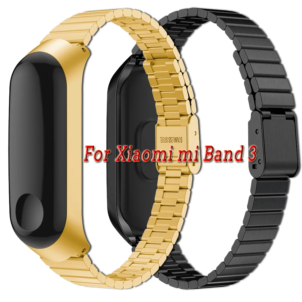 

Stainless Steel Watch Band Strap Bracelet + Metal Case Cover For Xiaomi mi Band 3 Smart Watch Band Strap Bracelet Belt Wristband