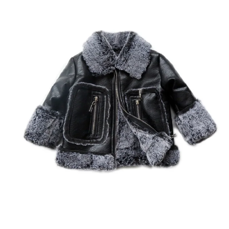 

JKP 2018 new tide Children's Fur Jacket Thicker Outerwear with Velvet Jacket for Boys and Girls fashion Cotton coats FPC-40