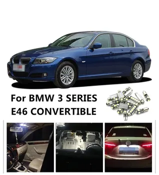 

LOAUT 10pcs ERROR FREE White Car LED Canbus Bulbs Interior Package Kit For BMW 3 SERIES E46 Convertible