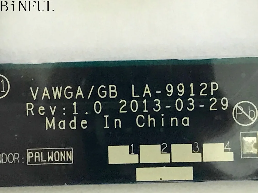 BiNFUL سوبر جديد البند!! VAWGA/GB LA-9912P اللوحة المحمول مناسبة لينوفو G505 الكمبيوتر الدفتري مع E1-2100 وحدة المعالجة المركزية