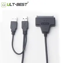 ULT-Mejor Conector de 22pin SATA USB 2.0 a Serial ATA SATA USB Cable adaptador de Disco Duro Externo de 2.5 Pulgadas DISCO DURO SSD 50 CM