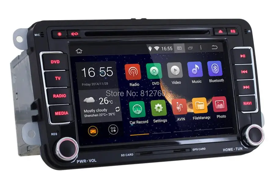 Discount Octa Core Android 8.1 Car GPS Navigation Car DVD Player For VW Skoda POLO PASSAT CC JETTA TIGUAN TOURAN Bora GOLF Fabia Superb 2