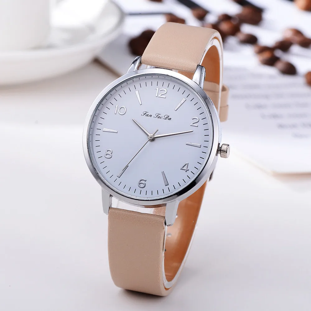

Business Women's Watches Silver Roman Numerals Dial Ladies Simple Quartz Wristwatch Casual Leather Strap Clock Reloj Mujer @50