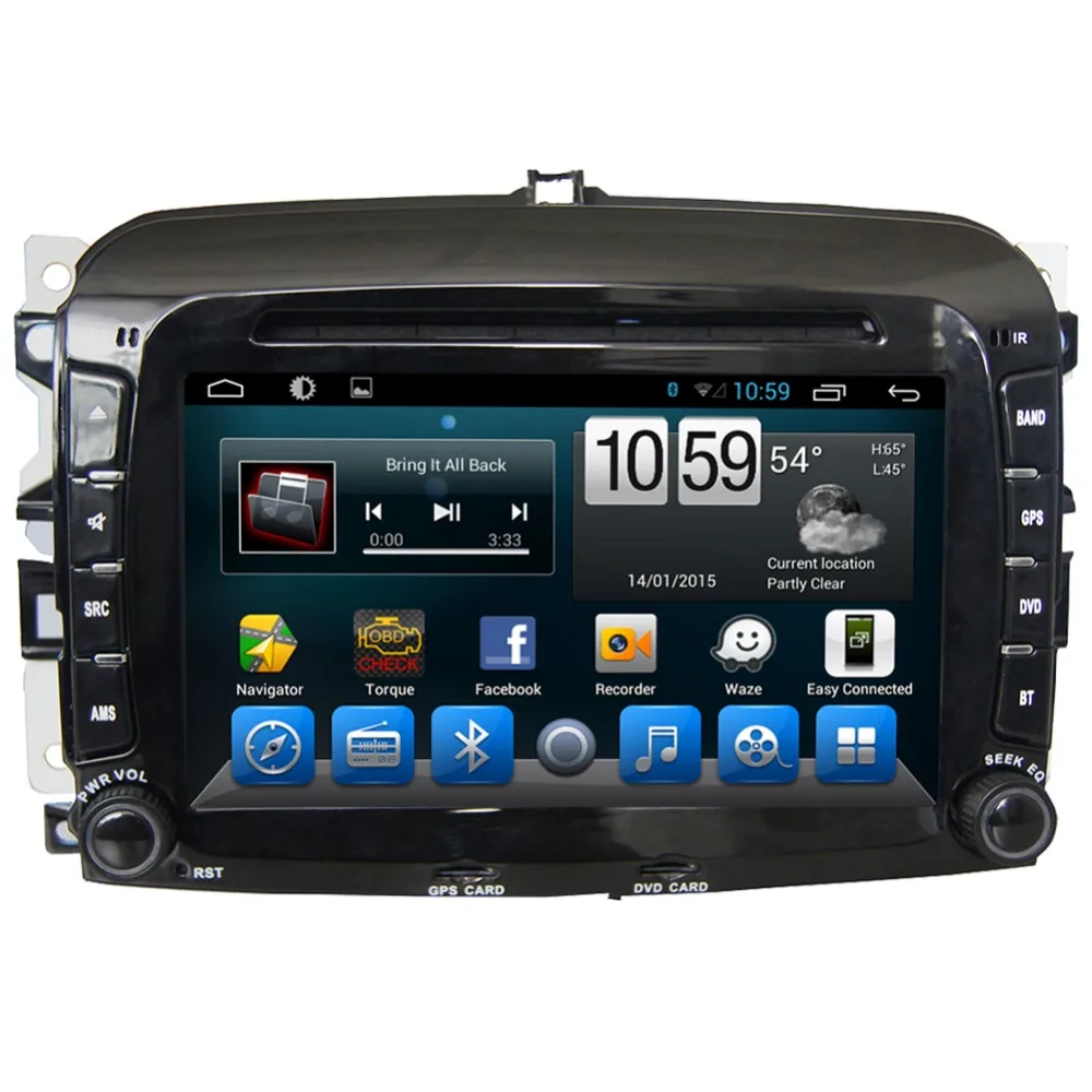 Cheap 7" HD 1024*600 4 Core Android Car DVD GPS Radio Video Stereo Navigation Player for Fiat F500L ADAS DVR TPMS OBD DAB RDS WIFI 4G 1