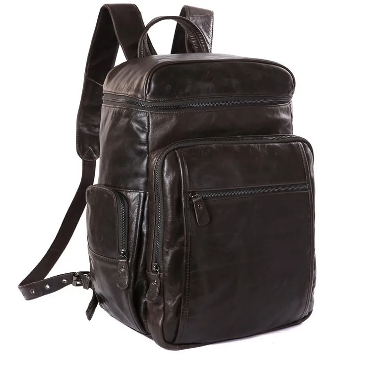 

Vintage genuine real leather men backpack Casual Backpack Travel Bag Weekender Rucksack Bag
