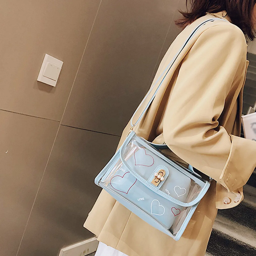 

Shoulder Bags Women's Fashion Transparent Small Square Bag Female Jelly Bag Wild Stylish transparent jelly Shoulder Bag Apr10