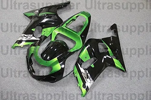 

Green w Black Complete Motocycle Injection Fairing Bodywork Kit for 2001-2003 Suzuki GSXR 600 750 Full Body Molding Set
