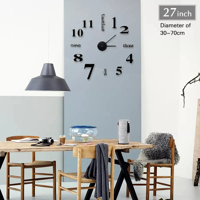 2020 DIY Новые 3D цифровые часы настенные кварцевые Большие зеркальные для гостиной