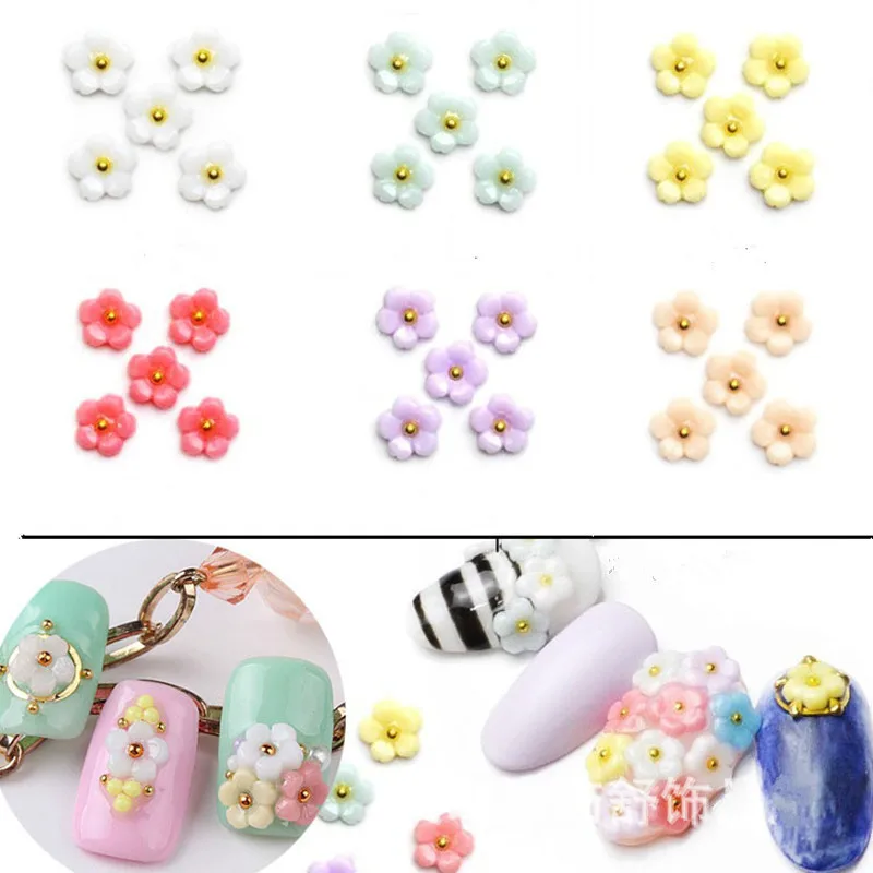 10 قطعة/الحقيبة جديد 3D مسمار الفن الديكور مسمار ملصقا Kawaii زهرة DIY سحر التصميم مسمار أدوات مانيكير