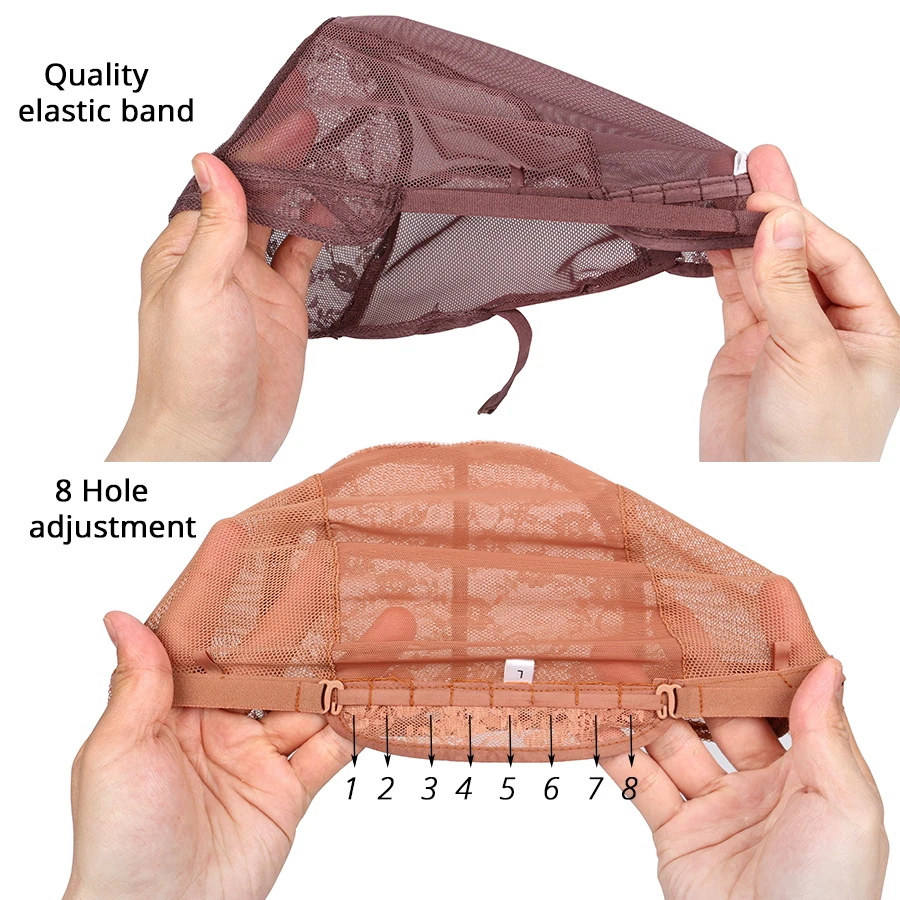Прямая поставка с фабрики 10 шт парик Кепка маленькая средняя большая Кепка Размер инструменты для париков кружевная Кепка для изготовления париков с регулируемой лентой