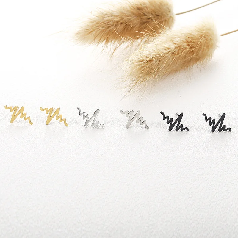 Fashion Metal Stud Earrings For Women Heart Beat Small Earstud European Female Jewelry Statement Pendant Mujer Moda 2019 (6)