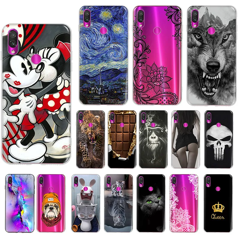 

High Quality Case Xiaomi Redmi Note 7 Hugging Mickey Printed Cover For Xiaomi Redmi Note 7 Pro Cases Phone Fundas Coque