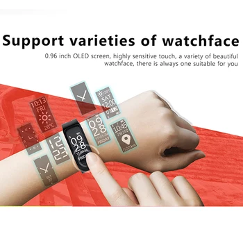 

Best Quality Smart Fitness Bracelet IP68 waterproof Blood Pressure Blood Oxygen Heart Rate Monitor Smart band For IOS Android
