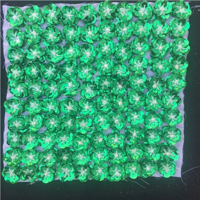 2x2 см, 100 шт./лот, 3D декоративные бусины ручной работы с блестками, Цветочная аппликация, патч для волос, сумки, броши, Пришивные аксессуары для самостоятельной сборки - Цвет: Dark Green