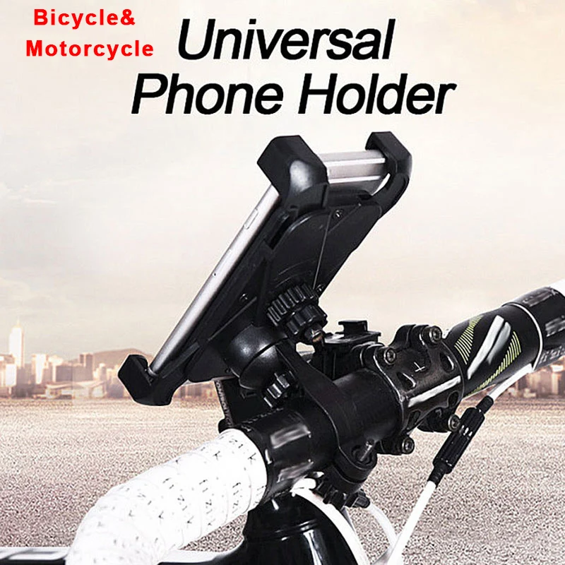 

Black Phone Holder For Motorcycle Universal Bicycle Phone Holder 360 Degree Rotation Adjustable Bike Mobile Stand GPS Bracket