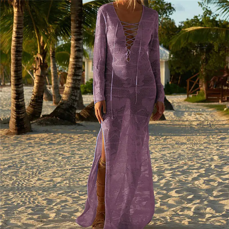 Новое поступление, сексуальный пляжный вязаный женский купальник, Рашгард, пляжный кафтан, платье с запахом, халат для пляжа, Saida de Praia# Q194