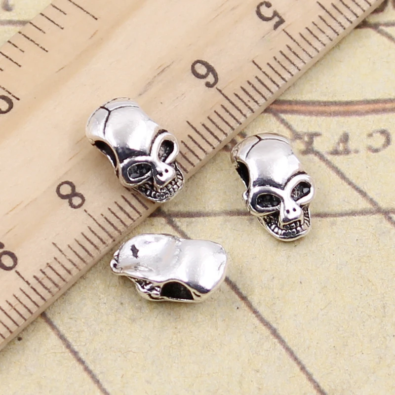 

10pcs Charms skull head 8x12x4mm Tibetan Silver Plated Pendants Antique Jewelry Making DIY Handmade Craft