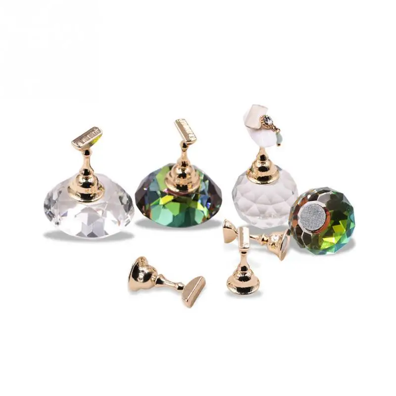 

1Set False Nail Tips Display Stand Holder Set Crystal Magnetic Showing Display Practice Holders For Nail Art Design