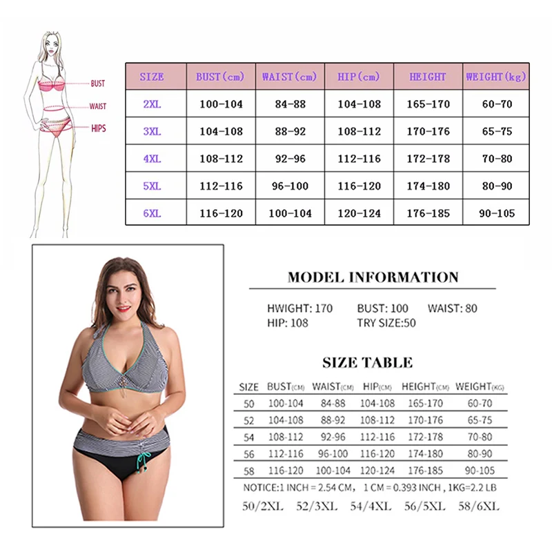 Talla grande 6XL Bikini Set 2018 Push Up traje de baño mujeres estampado Floral grande brasileño traje de baño Sexy vendaje volantes traje de baño