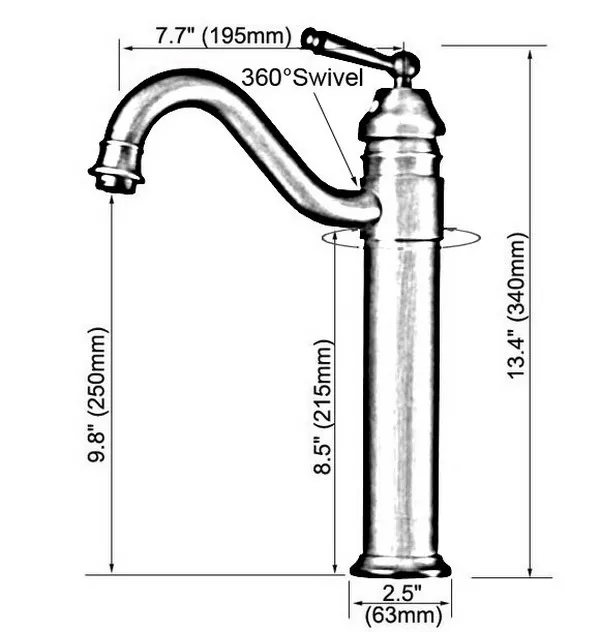 Oil Rubbed Bronze Gooseneck Porcelain Single Handle Swivel Kitchen Bathroom Sink Basin Faucet Mixer Taps anf105