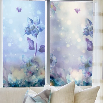 

Window decorative glass sticker frosted self-adhesive film iris bathroom balcony moving door transparent opaque shade