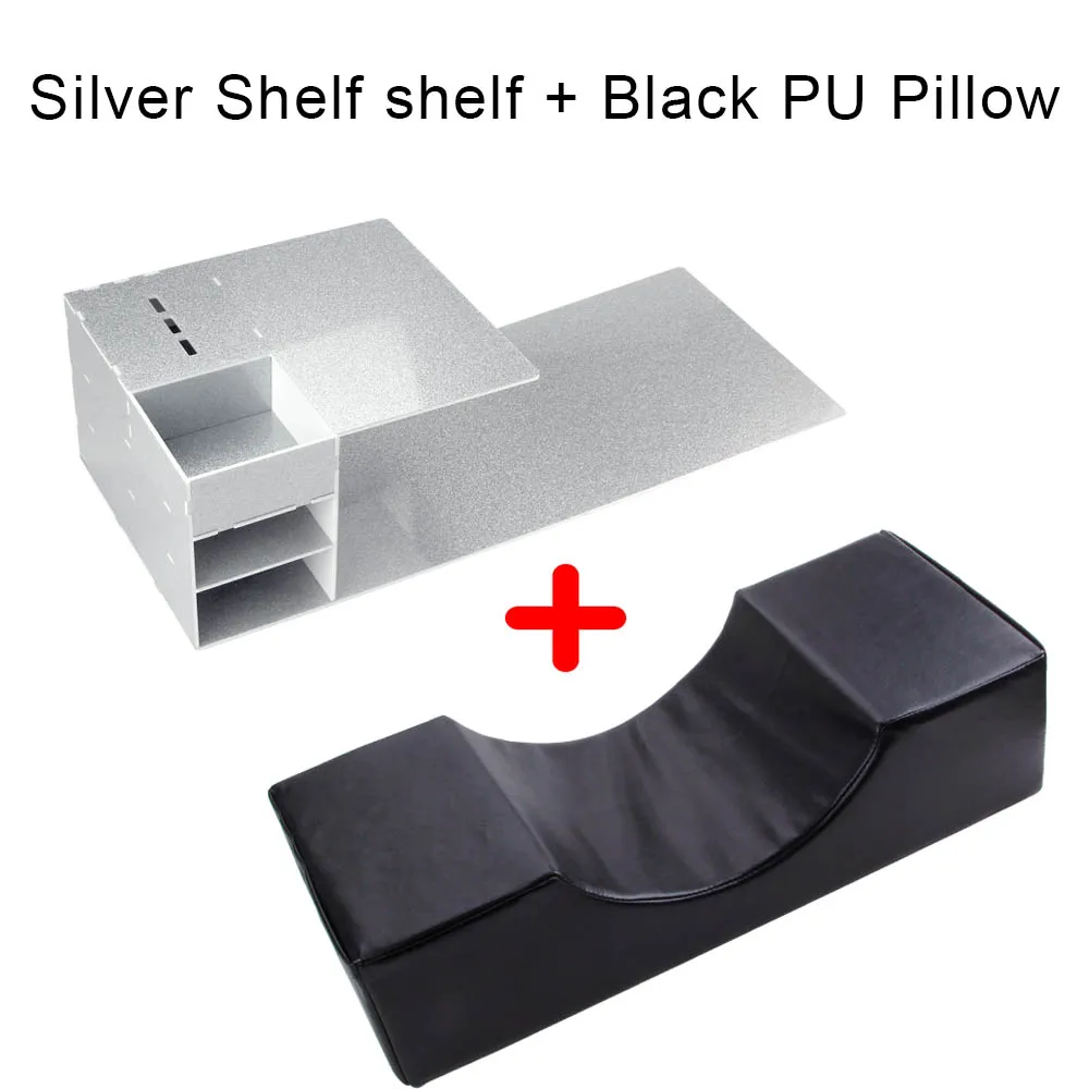 Eyelash Extensions Pillow Shelf Spong+ Lash Pillow Grafting Headrest Neck Support Eyelashes Pillows Memory Foam Core Makeup Too - Цвет: Silver Shelf set A