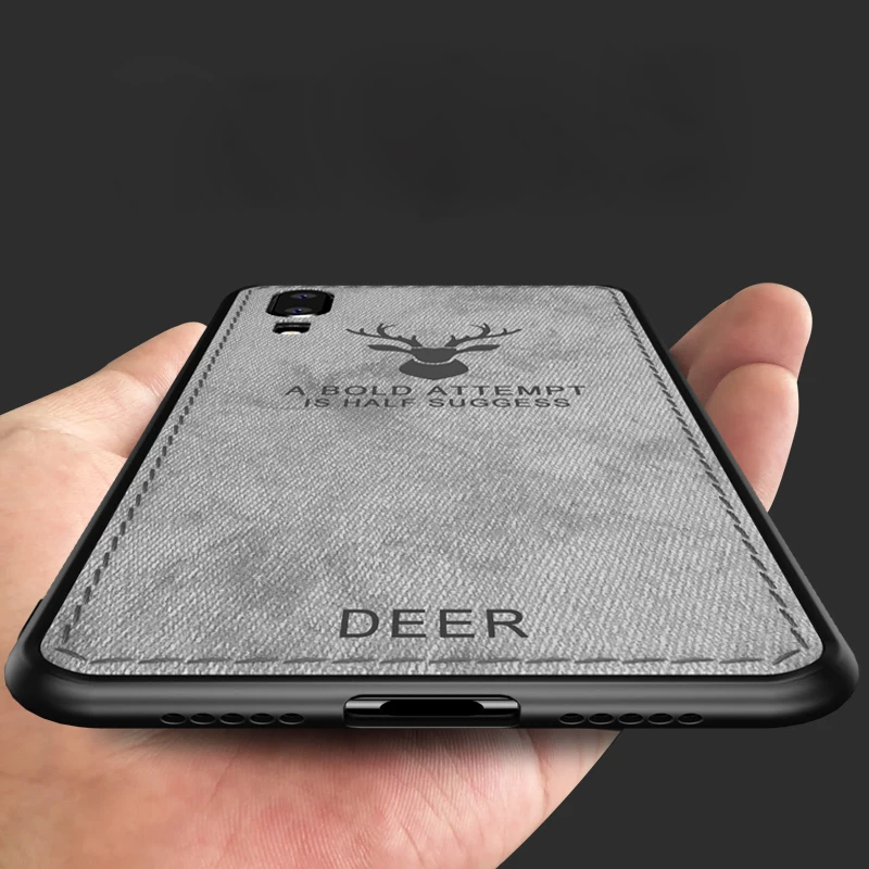 

Full Protective Case For Huawei P20 Pro Case Luxury Silicone Edge fabric Soft Back Case for Huawei P20 capa cover Deer Pattern