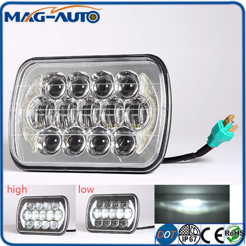 2Pcs super bright 24v truck accessories led headlight 5x7 with angle