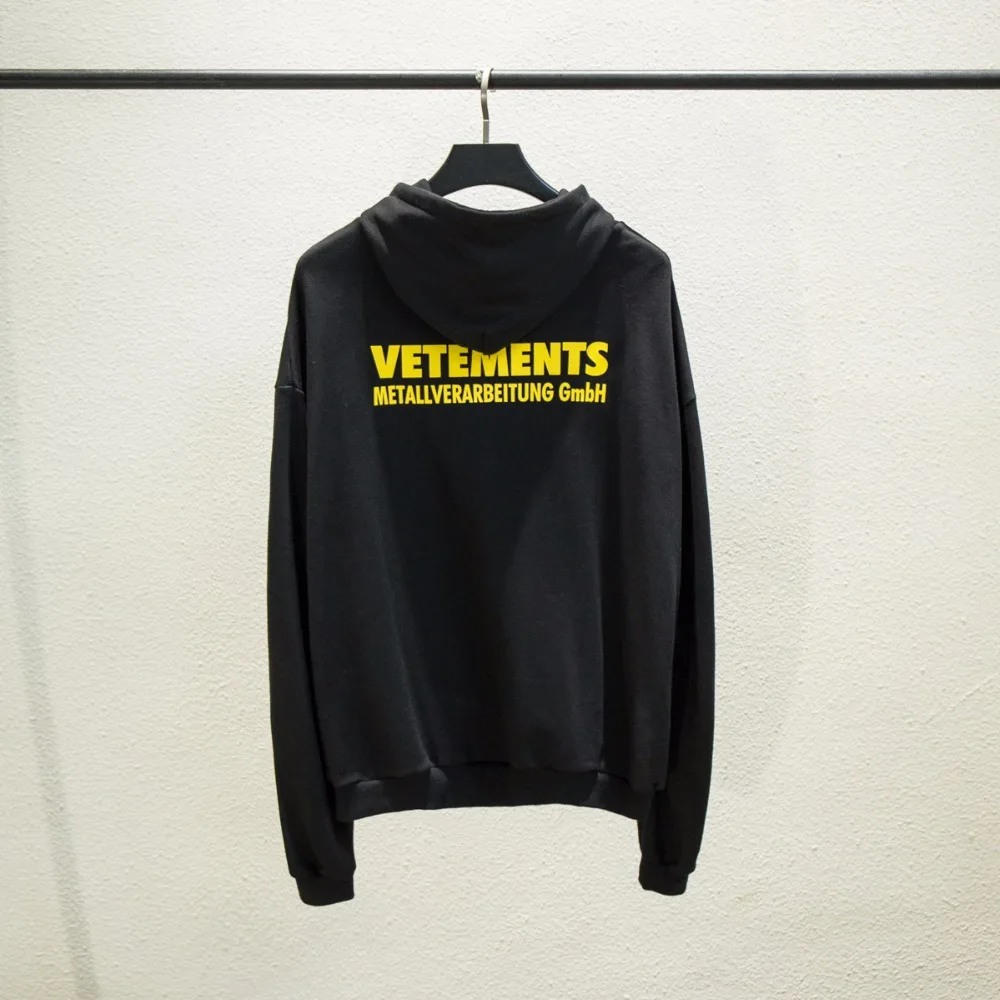 2018F/W в стиле хип-хоп Vetements желтый логос напечатал мужские и женские пуловер с