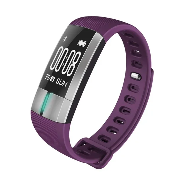 Smartent R20 ЭКГ мониторинг в реальном времени артериального давления сердечного ритма спортивный смарт-браслет часы интеллектуальная активность FitnessTracker - Цвет: Фиолетовый